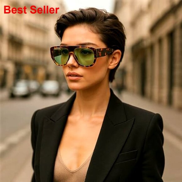 Vintage Oversized Pilot Sunglasses Big Frame Windproof UV400 Protection main image 5